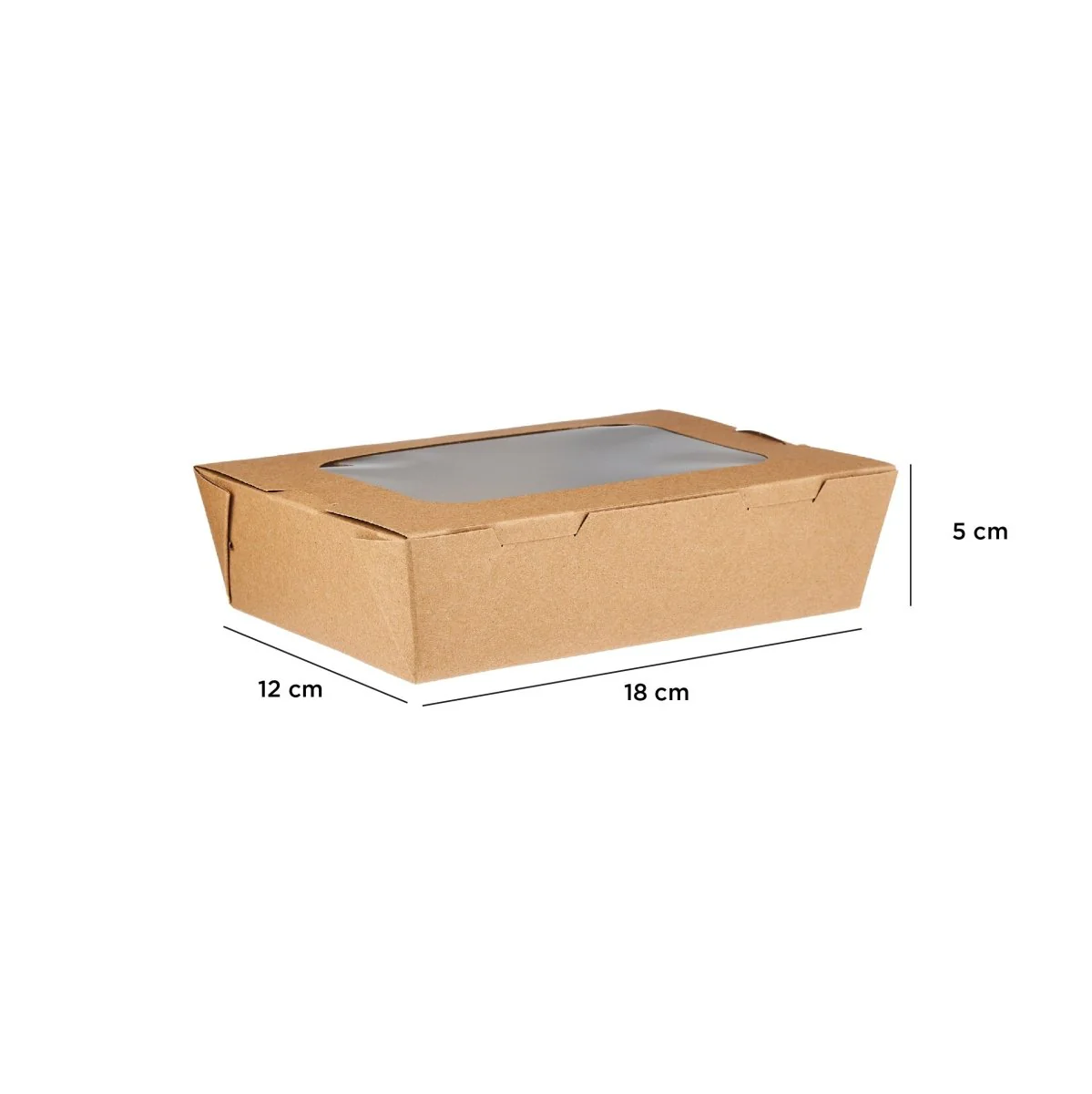 100 Pieces 180 Mm Kraft Lunch Box With Window - Image 3