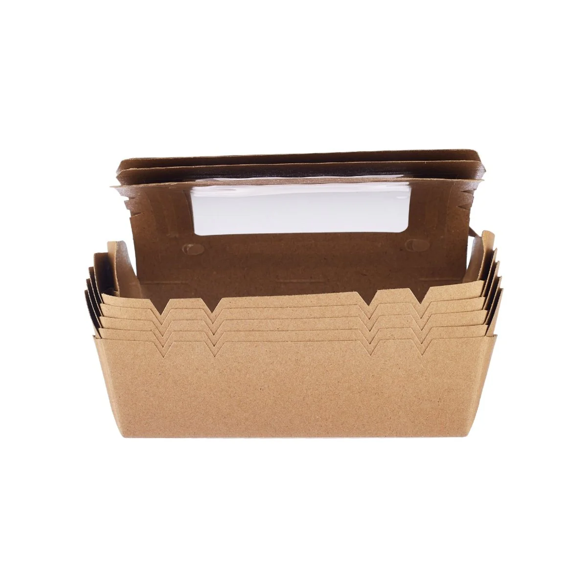 100 Pieces 180 Mm Kraft Lunch Box With Window - Image 4