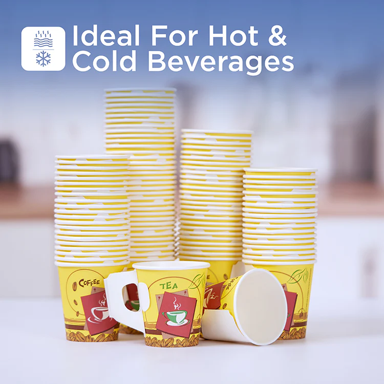 1000 Pieces 7 Oz Printed Single Wall Paper Cups With Handle - Image 4
