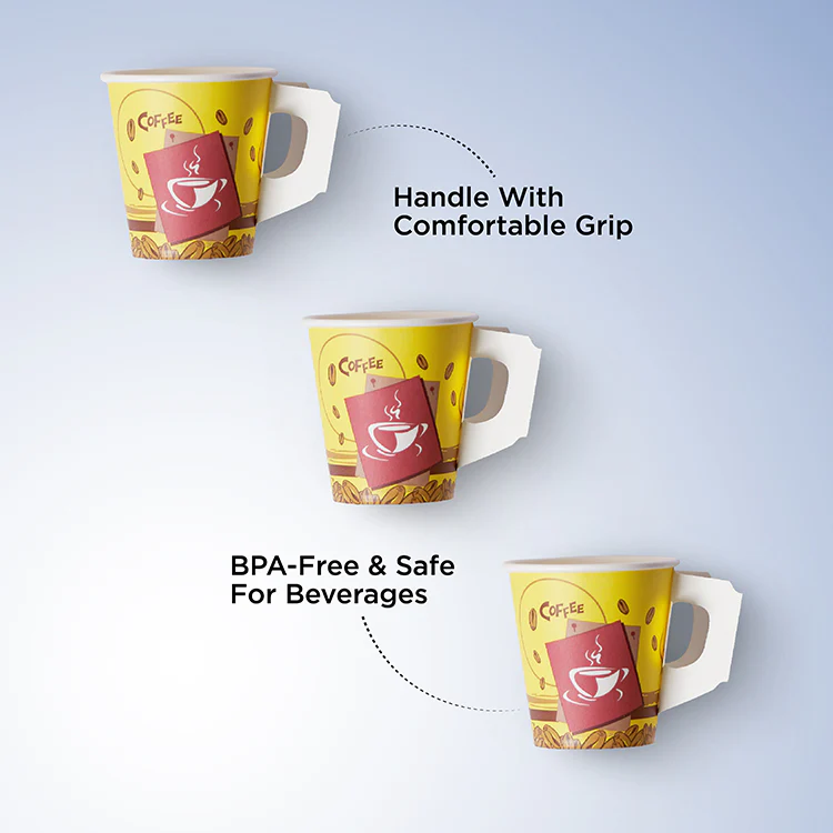 1000 Pieces 7 Oz Printed Single Wall Paper Cups With Handle - Image 5