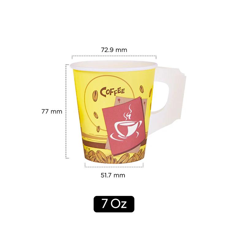 1000 Pieces 7 Oz Printed Single Wall Paper Cups With Handle - Image 8