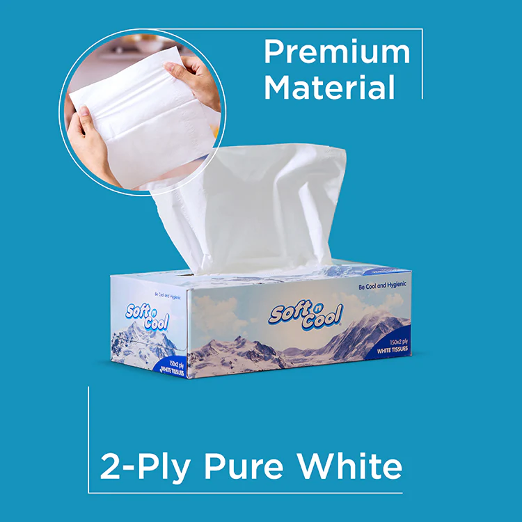 Soft n Cool Facial Tissue 150 Sheets X 2 Ply - Image 5