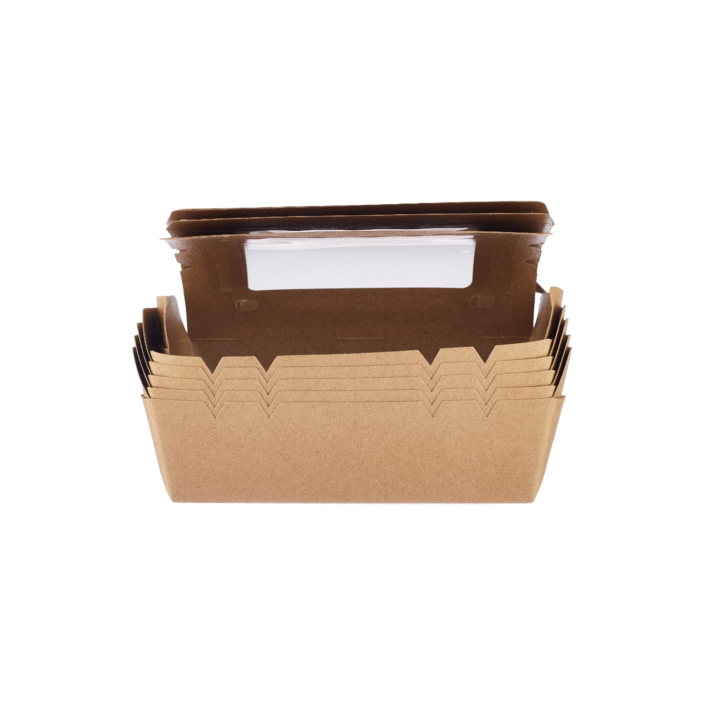 300 Pieces 120 Mm Kraft Lunch Box With Window - Image 3