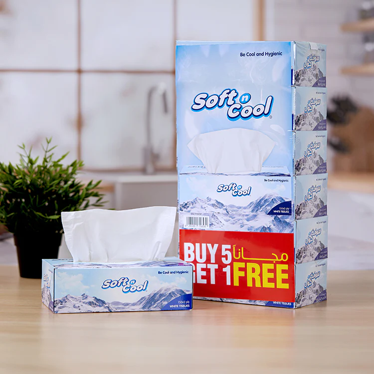 5+1  Boxes Soft n Cool Facial Tissue 150 Sheets x 2 Ply - Image 3