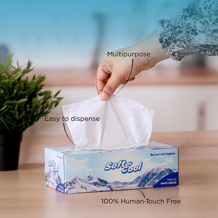 5+1  Boxes Soft n Cool Facial Tissue 150 Sheets x 2 Ply - Image 6