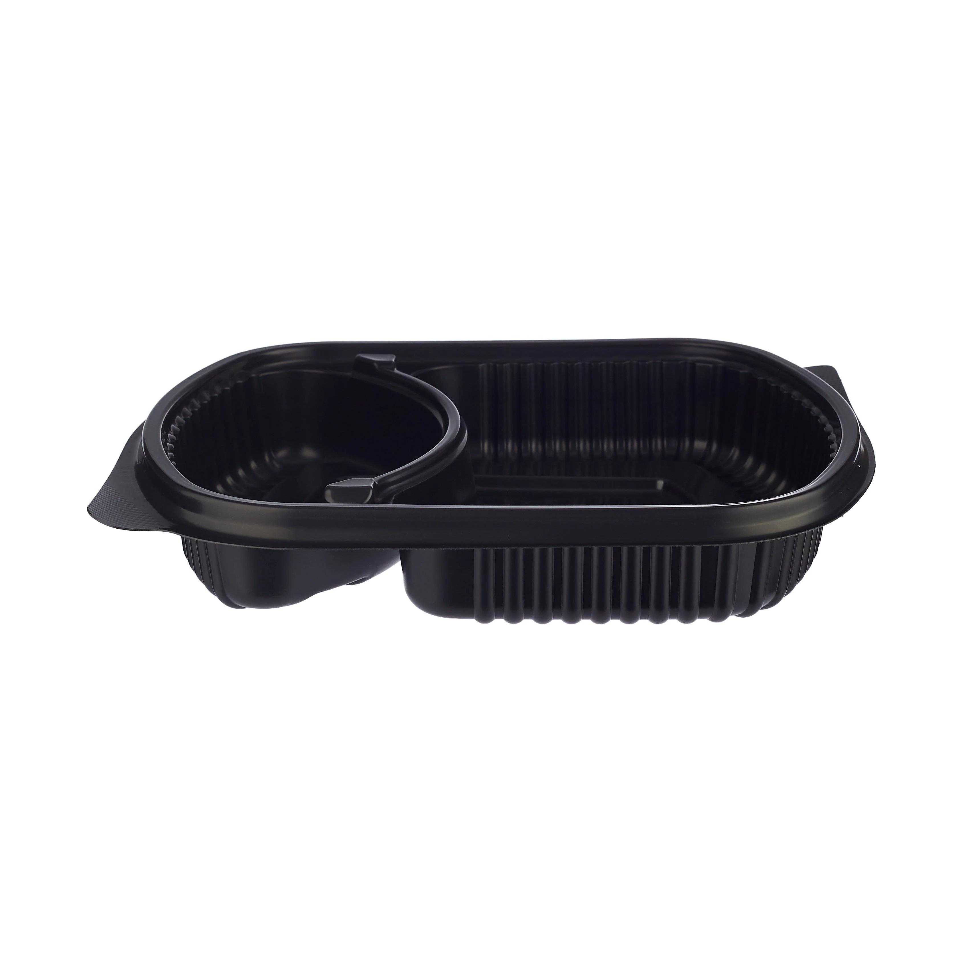 250 Pieces Black Base Rectangular 2-Compartment Container - Image 3
