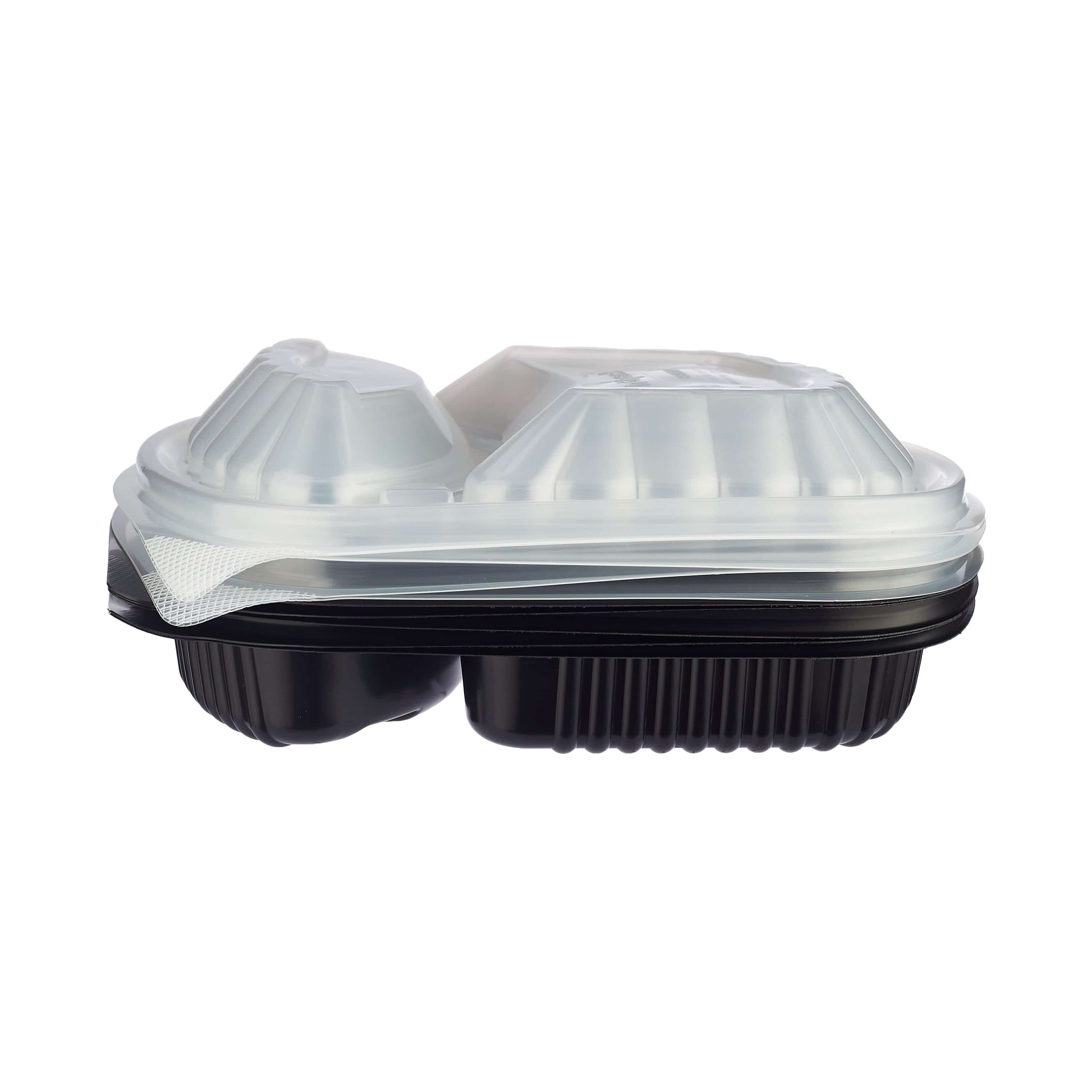 250 Pieces Black Base Rectangular 2-Compartment Container - Image 8