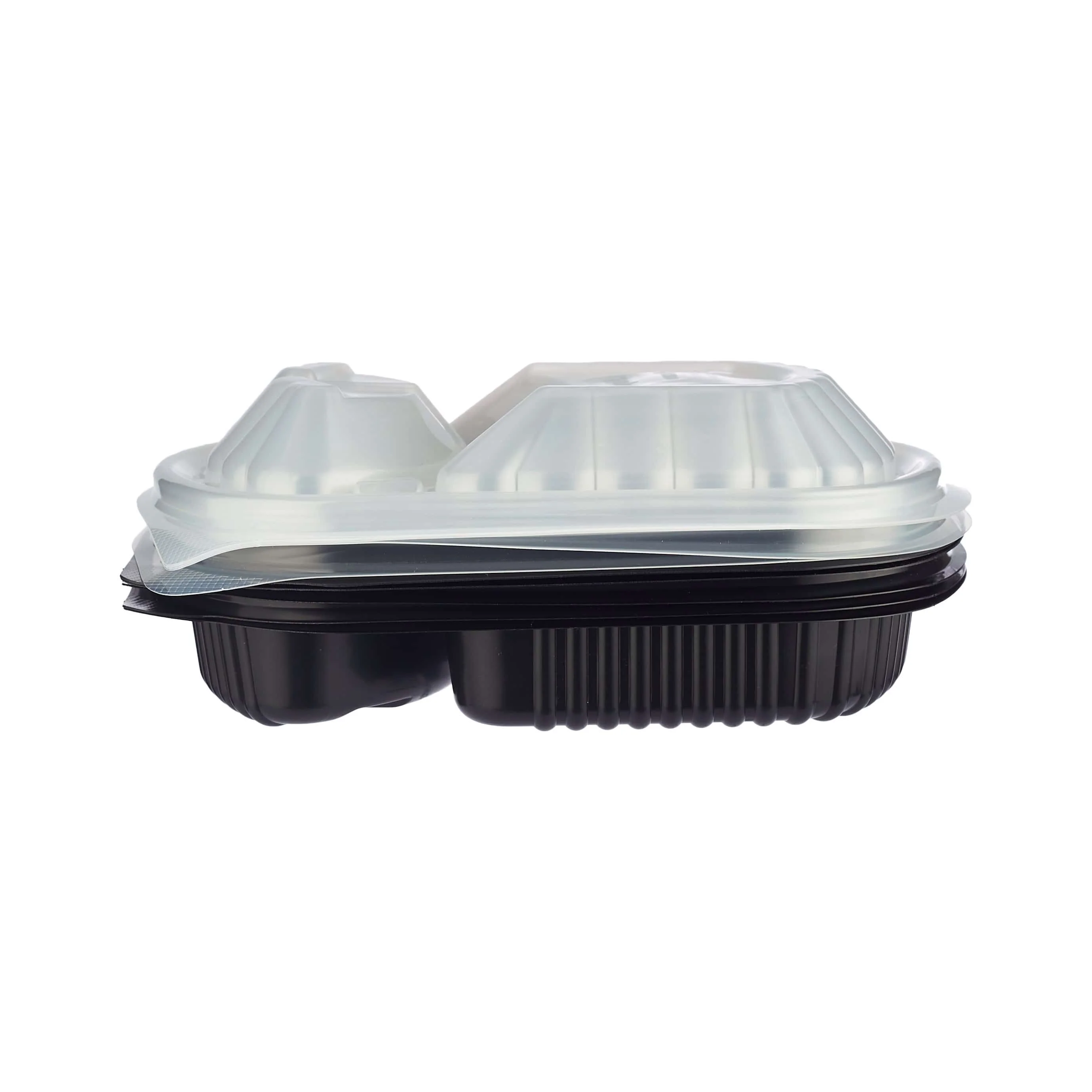 250 Pieces Black Base Rectangular 3-Compartment Container - Image 3