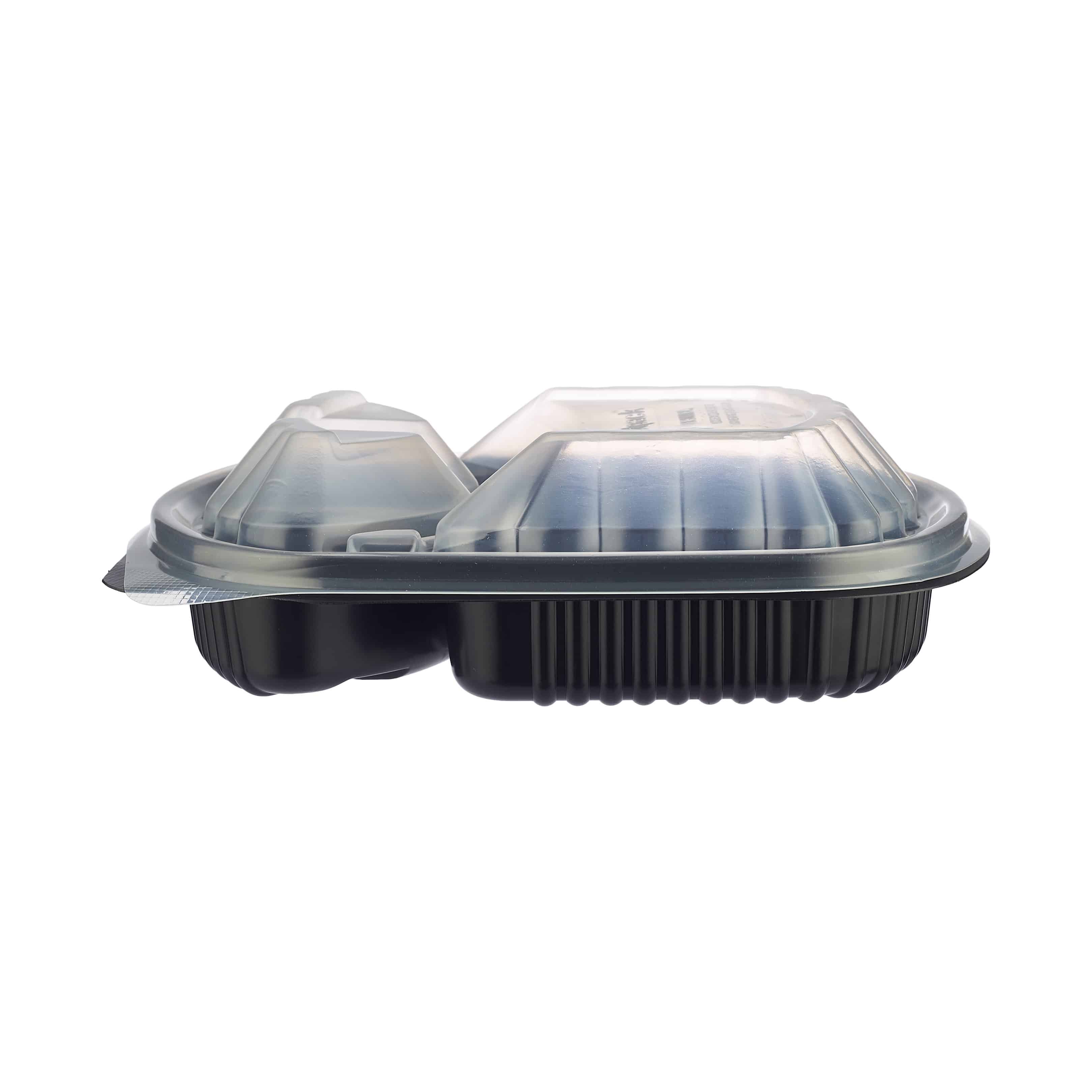 250 Pieces Black Base Rectangular 3-Compartment Container - Image 4